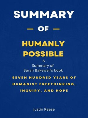 cover image of Summary of Humanly Possible by Sarah Bakewell